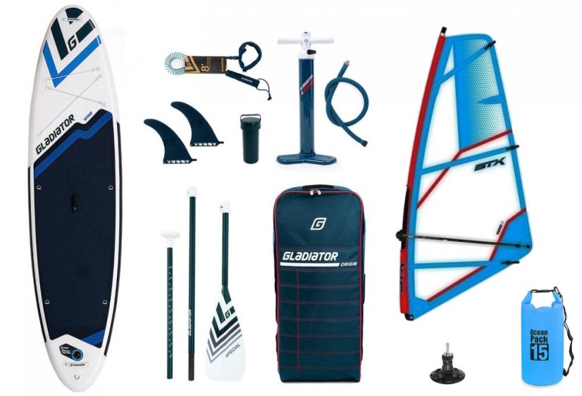 Paddleboard s plachtou GLADIATOR PRO 10'7 WindSUP - Oplachtění: STX Powerkid 3.6 + kloub