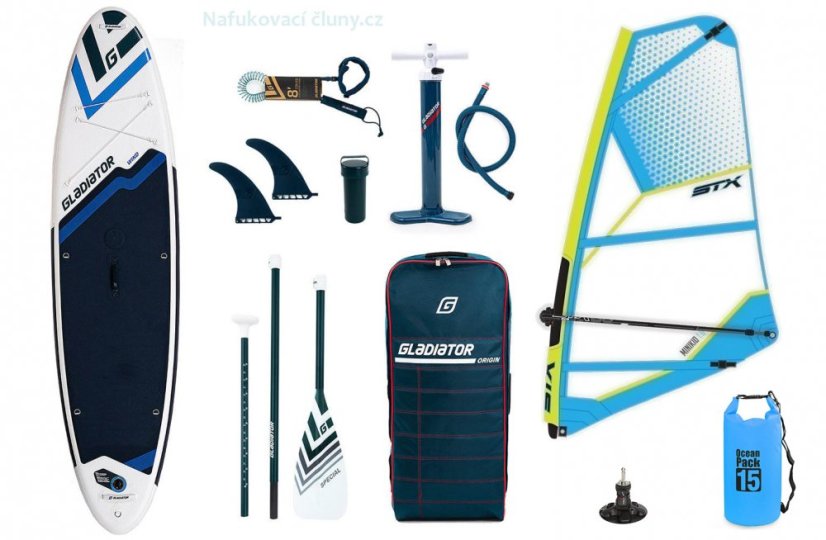 Paddleboard s plachtou GLADIATOR PRO 10'7 WindSUP - Oplachtění: STX MiniKid 2.5 + kloub