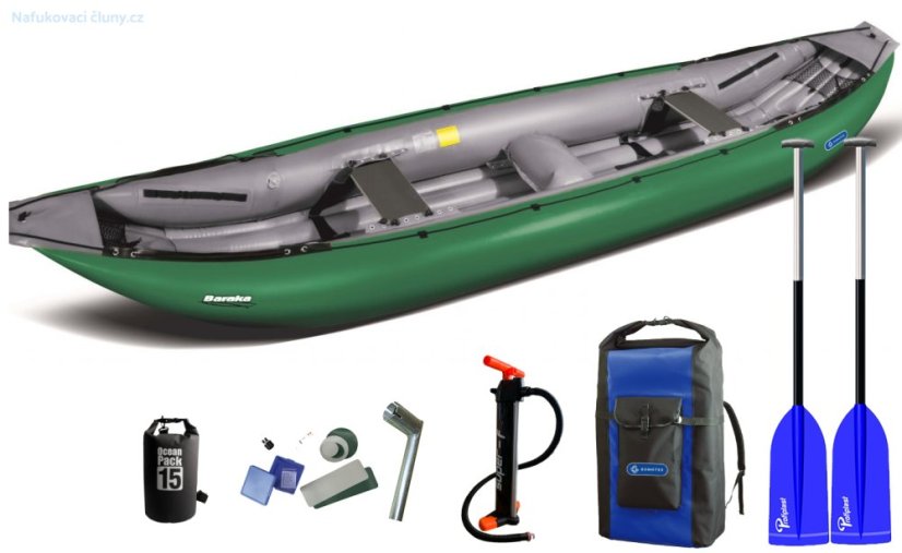 KANOE BARAKA GUMOTEX výhodný set - Barva: Zelená