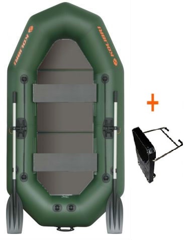 Člun Kolibri K-250 TP profi, pevná podlaha + Držák motoru - Barva: Šedá
