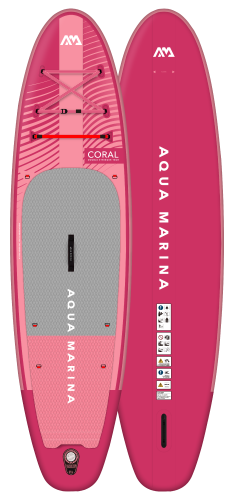 Paddleboard AQUA MARINA Coral 10'2''x31''x5'' RASPBERRY