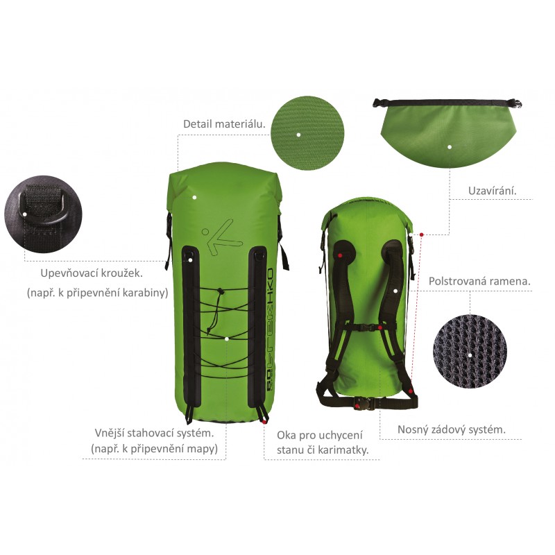 Batoh na vodu HIKO TREK 80 L