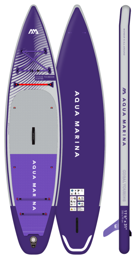 Paddleboard AQUA MARINA Coral Touring 11'6''x31''x6'' NIGHT FADE-Rozbaleno