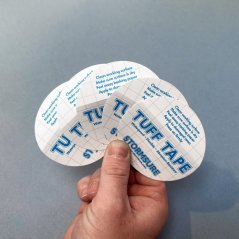 Samolepicí záplaty Stormsure Tuff Tape 5x záplata o průměru 75 mm