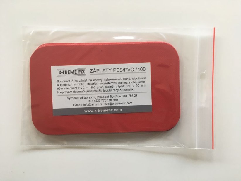 Záplaty PES/PVC 1100 - 5ks - Barva: Červená