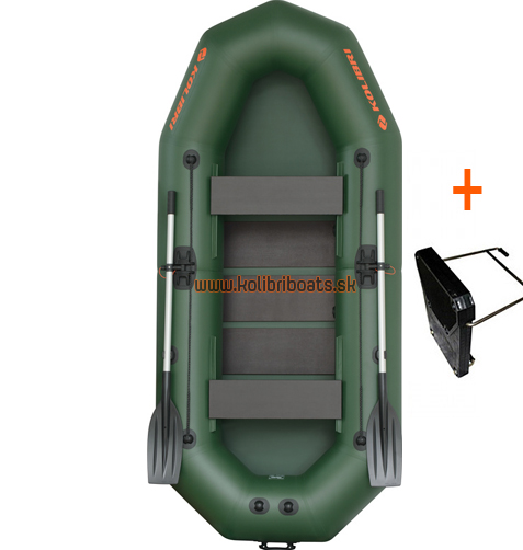 Člun Kolibri K-290 T profi, lamelová podlaha + Držák motoru - Colour: Green