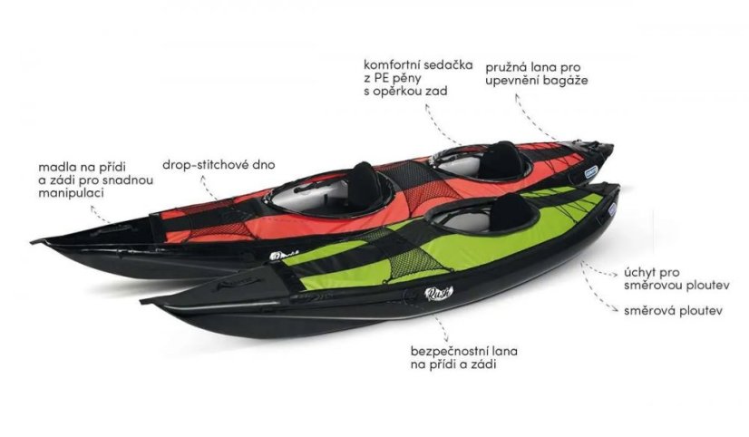KAJAK RUSH 2 GUMOTEX set 2 carbon