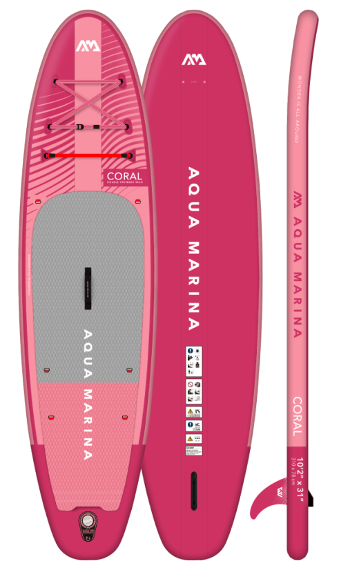Paddleboard AQUA MARINA Coral 10'2''x31''x5'' RASPBERRY-Rozbaleno