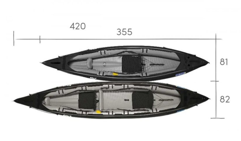 KAJAK RUSH 2 GUMOTEX set 2 carbon