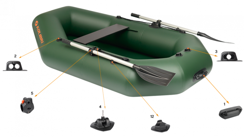 Člun Kolibri K-220 lamelová podlaha - Barva: Šedá